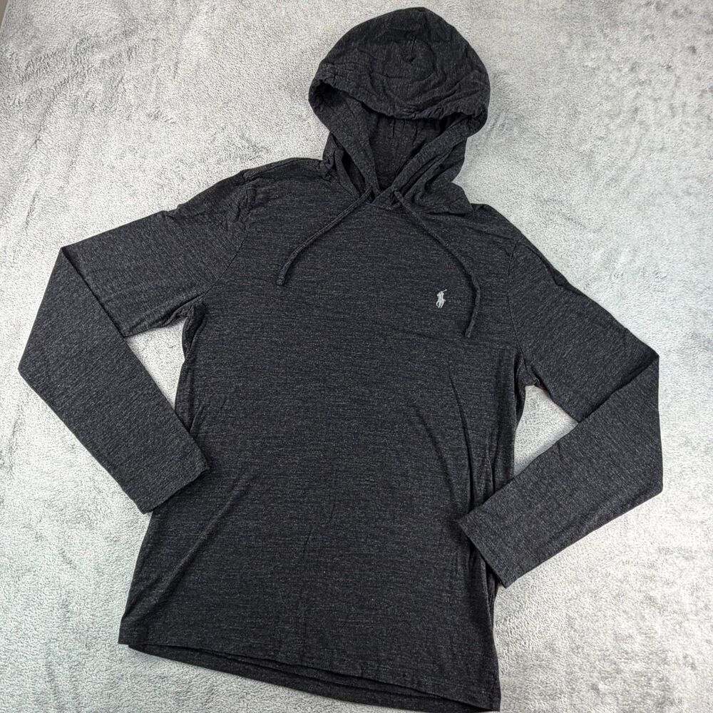 Polo Ralph Lauren Hooded Long Sleeve Shirt Womens Tagged L Gray Pony